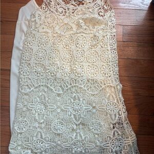 LC Lauren Conrad Cream Lace Mini Dress